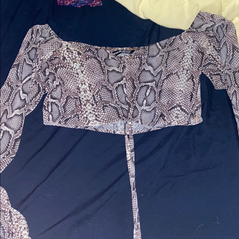 Sheer Snake Skin Crop Top